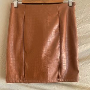 Snake Print Leather Skirt